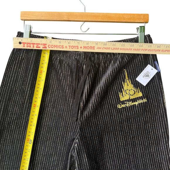 Disney 50th Anniversary Luxe Velour Spirit Jersey Jogger Pants Black Gold, M NWT - Picture 6 of 8